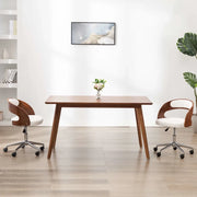Sedie da Pranzo Girevoli 2 pz Bianche Legno Curvo e Similpelle 3054911