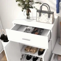 Scarpiera con Appendiabiti a Combinazione per Ingresso e Camera da Letto Legno 100x32x187cm Bianco