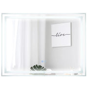 Specchio da bagno LED 80x60cm con luce dimmabile a 3 colori interruttore touch, Specchio rettangolare da muro