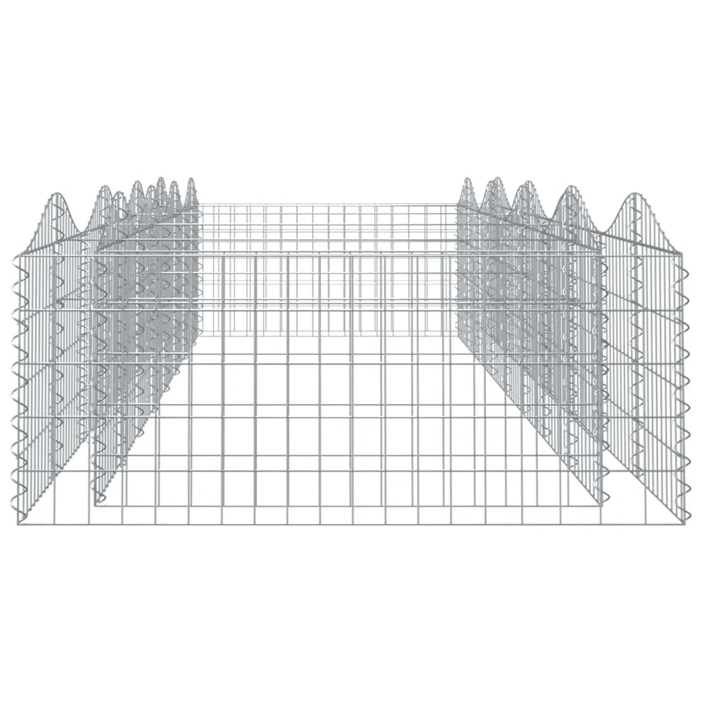 Gabbione ad arco rialzato 400 x 100 x 50 cm in ferro zincato Argento 02_0039935
