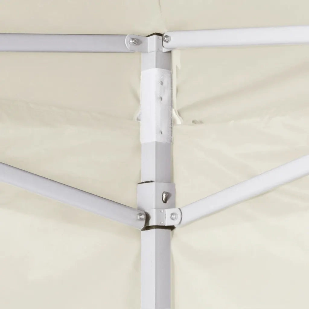 Gazebo Professionale Pieghevole con 2 Pareti 2x2m Acciaio Crema 48881