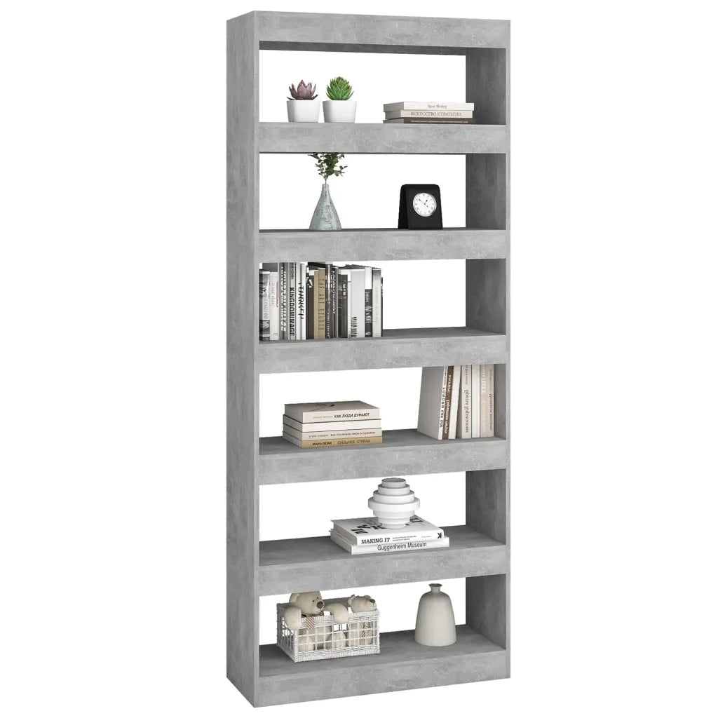 Libreria/Divisorio Grigio Cemento 80x30x198 cm in Truciolato cod mxl 6479