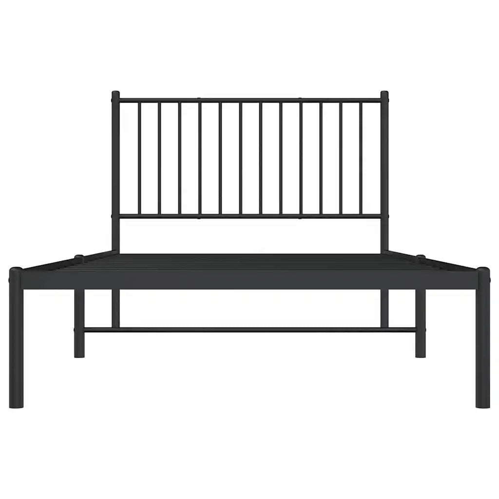 Giroletto con Testiera Metallo Nero 100x200 cm 350859