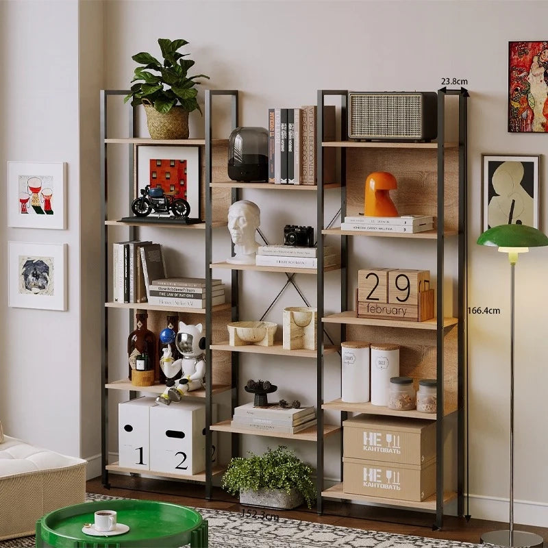 Scaffale da terra in stile loft industriale - Marrone chiaro - 166 cm