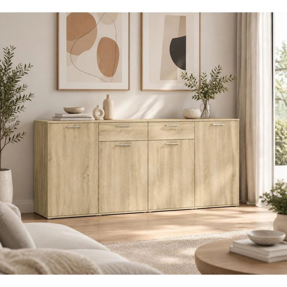 Sideboard Sonoma Oak 160x36x75 Cm Wood Material