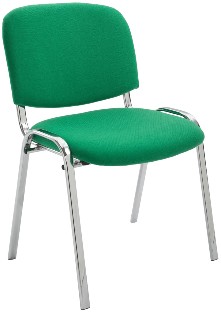 Sedia ospite impilabile KEN in tessuto verde