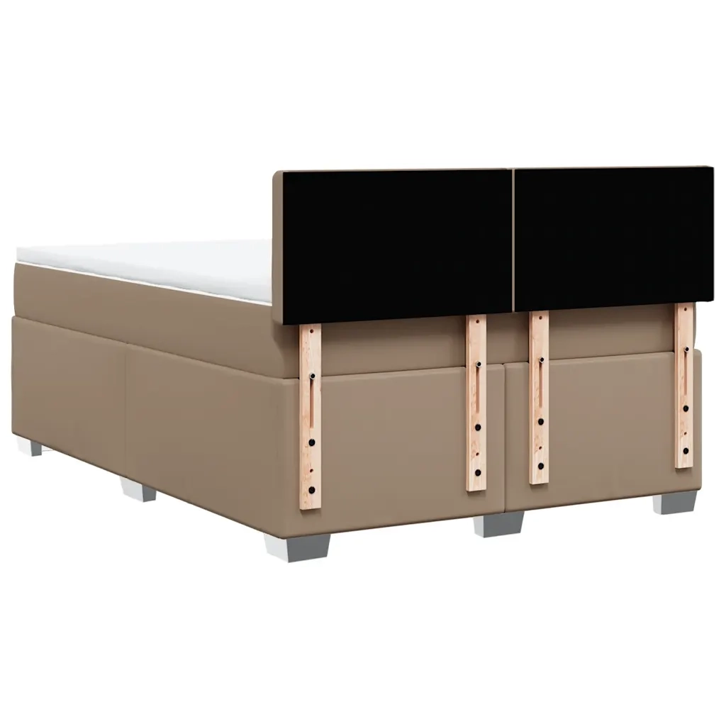 vidaXL Giroletto a Molle con Materasso Cappuccino 140x190cm Similpelle
