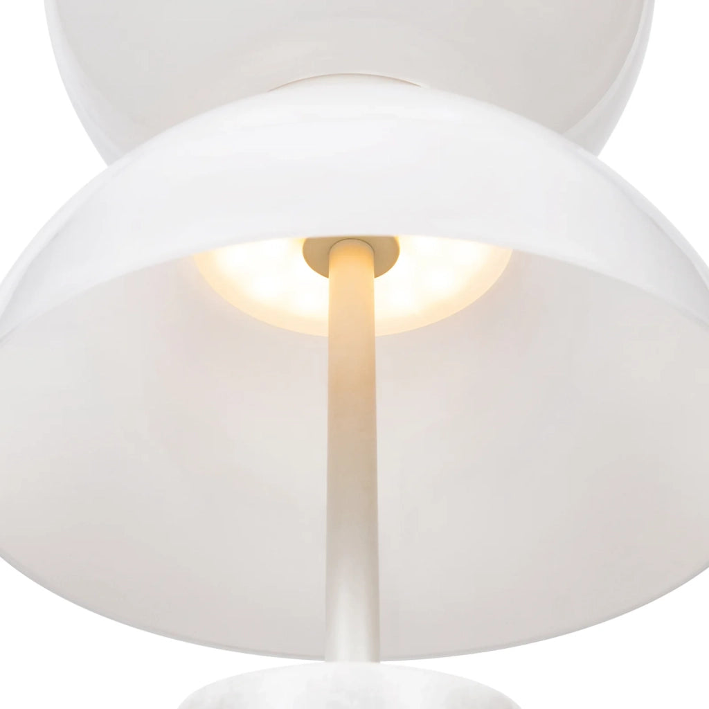 Maytoni Lampada da tavolo moderna Kyoto 1 luce LED integrato bianco metallo vetro