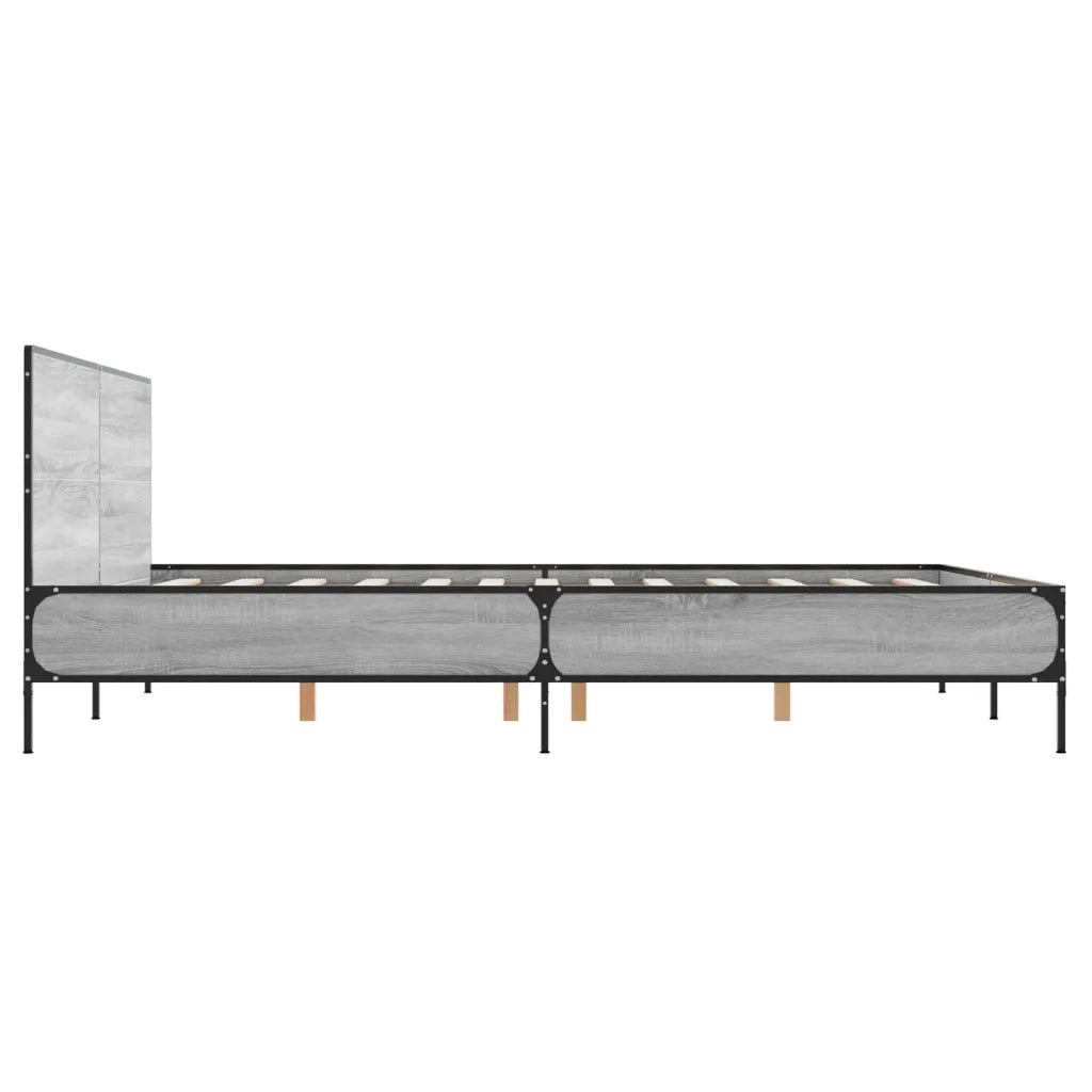 Giroletto Grigio Sonoma 160x200 cm in Legno Multistrato Metallo
