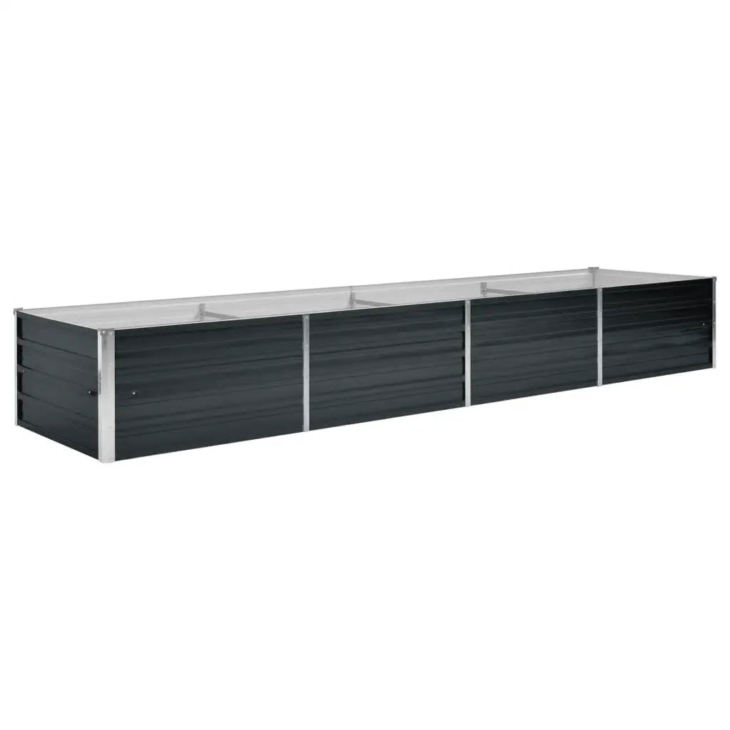 Letto Rialzato Giardino Antracite 320x80x45 cm Acciaio Zincato 45729