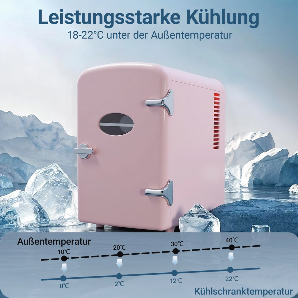 ZMH Mini frigo 4L rosa 12V/230V silenzioso per auto campeggio ufficio