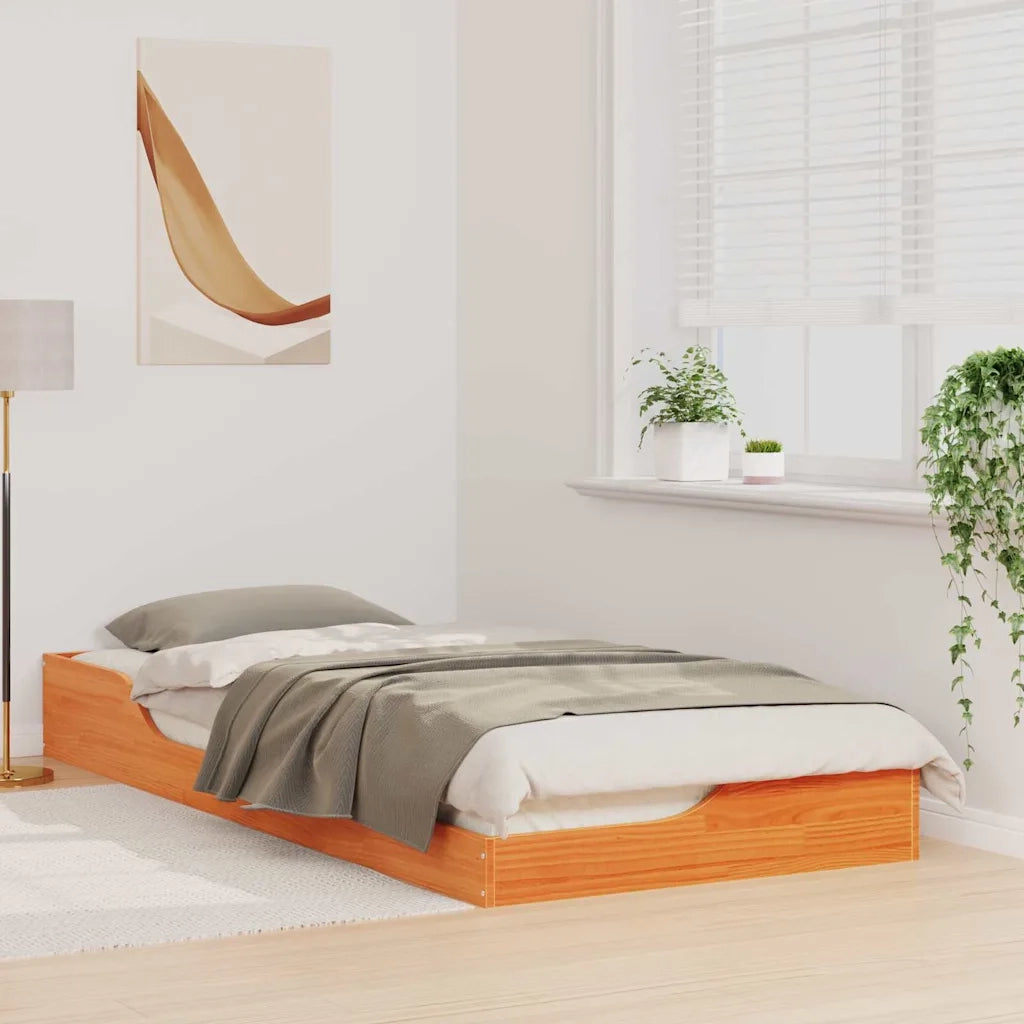 Struttura del letto Marrone cerato 100 x 210 cm Pino massello