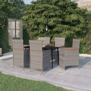 Set Mobili da Pranzo per Giardino 7 pz con Cuscini Grigio cod mxl 43750