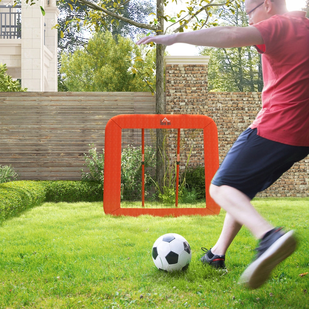 Rebounder pieghevole regolabile in altezza, rete di rimbalzo per allenamento multisport, struttura in acciaio, rosso