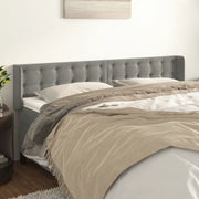 Testiera ad Orecchio-Testata con Orecchie Grigio Chiaro 203x16x78/88 cm in Velluto 512401