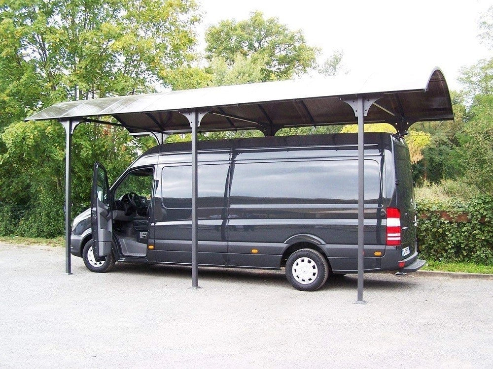 Carport FORESTA tettoia arrotondata per posto camper, furgone, barca, in alluminio, tetto policarbonato 360X760