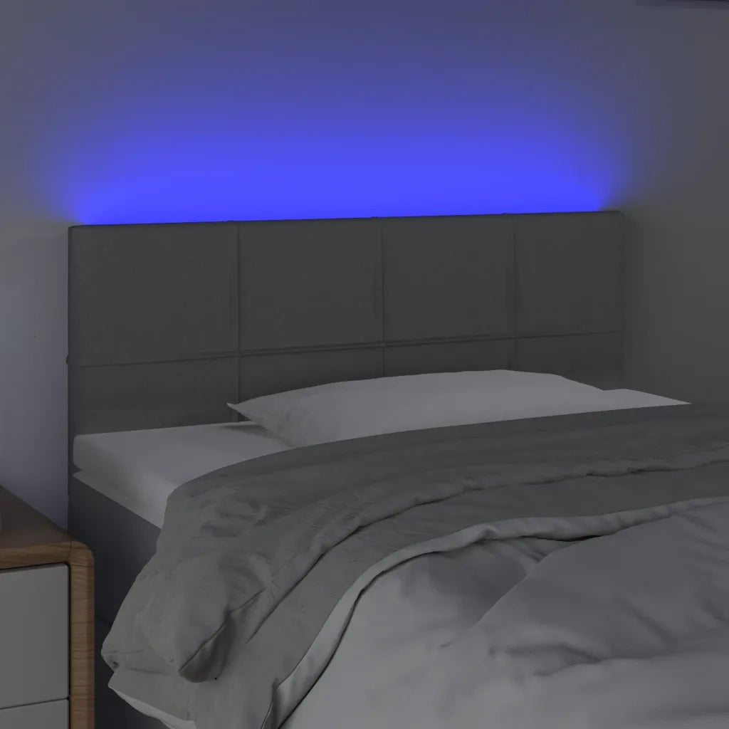 Testiera | Testata a LED Grigio Chiaro 100x5x78/88 cm in Tessuto