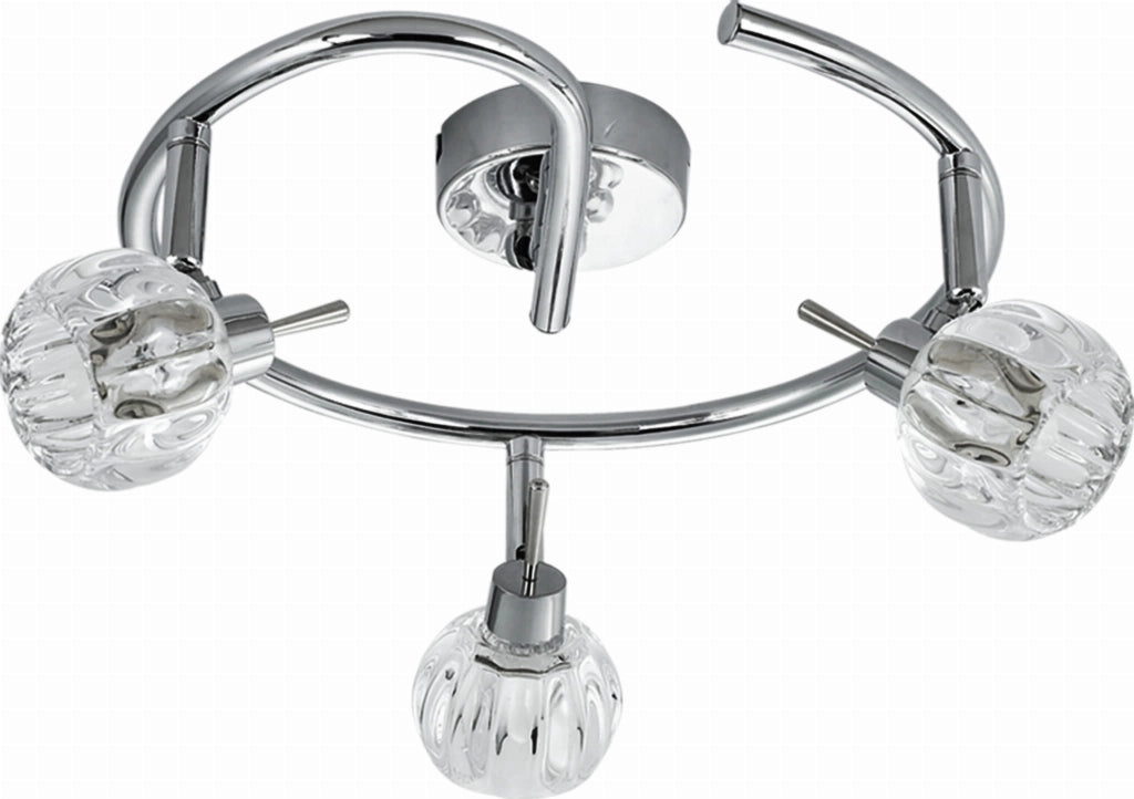 Plafoniera Candellux Bombola cromata cristallo 38cm 3xG9