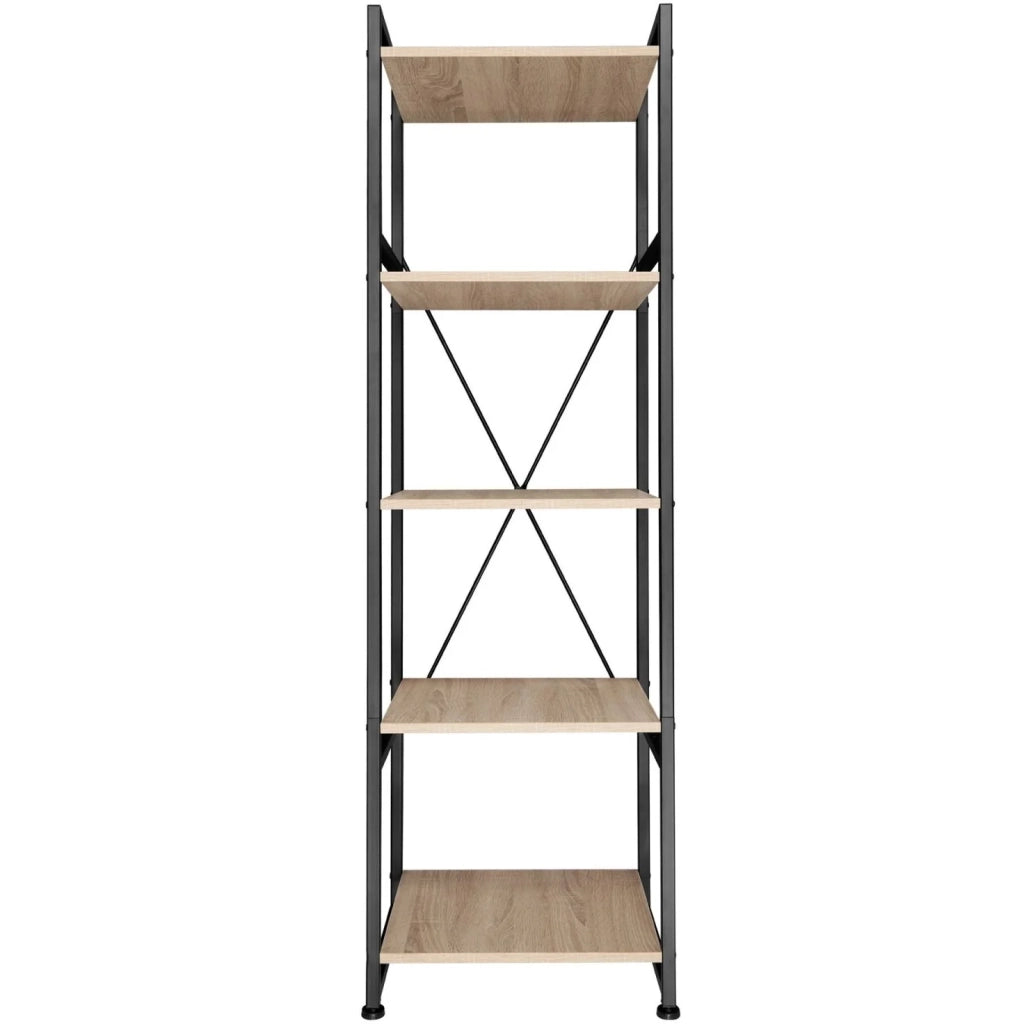 Libreria grande in stile industriale/vintage con 5 ripiani 151,5 cm beige 08_0000277