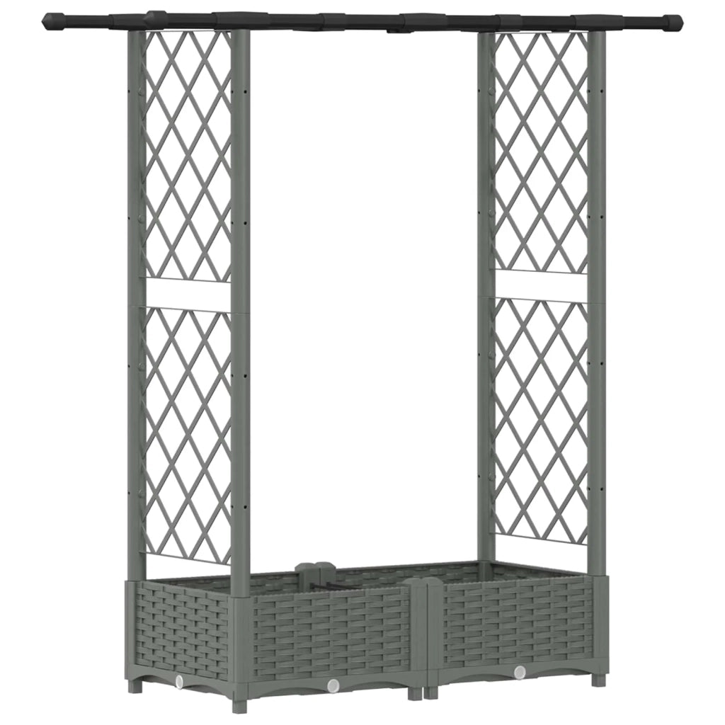 Letto Rialzato con Griglia e Tetto Grigio Chiaro PP 42032587