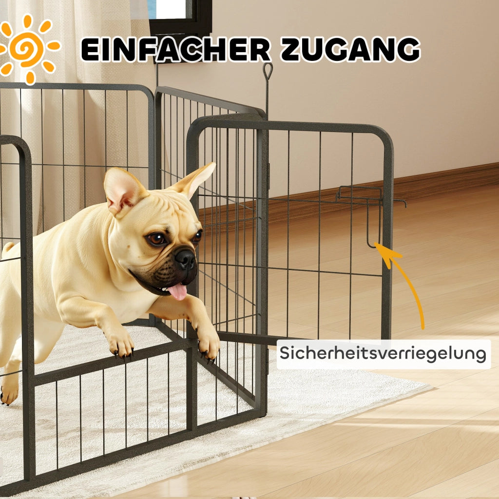Recinto per Cani 6 Pannelli ¨C zephmum ¨C Acciaio Folding Grigio