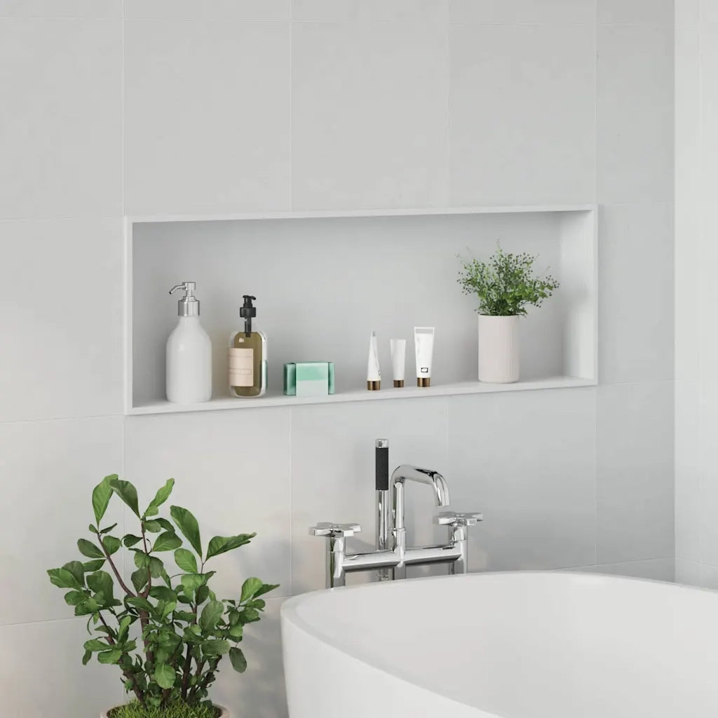 Nicchia per doccia Bianco 90 x 30 x 9,5 cm Acciaio inossidabile CFW7203704