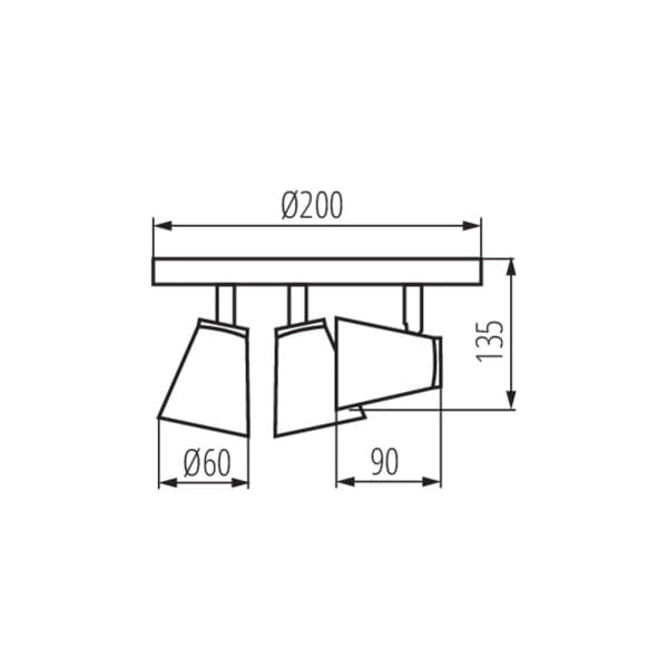Plafoniera Kanlux Enali 28765 3 luci GU10 nera 20cm