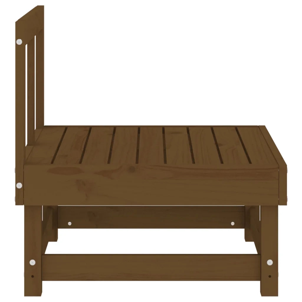 Divano Centrale da Giardino Marrone Ambra Legno Massello Pino 825376