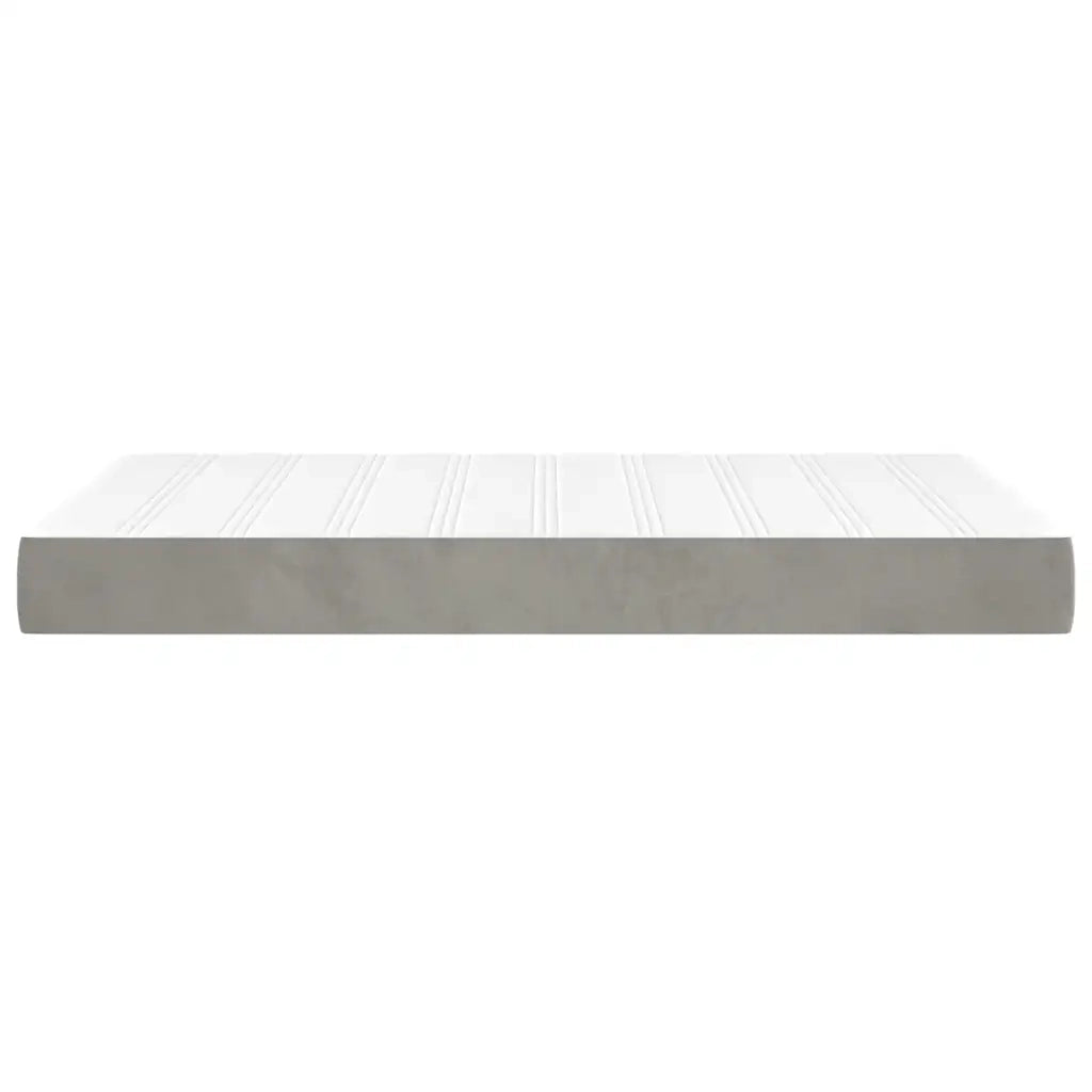 Materasso a Molle Insacchettate Rigidità Media Grigio Chiaro 120x220x20 cm in Velluto 4016612