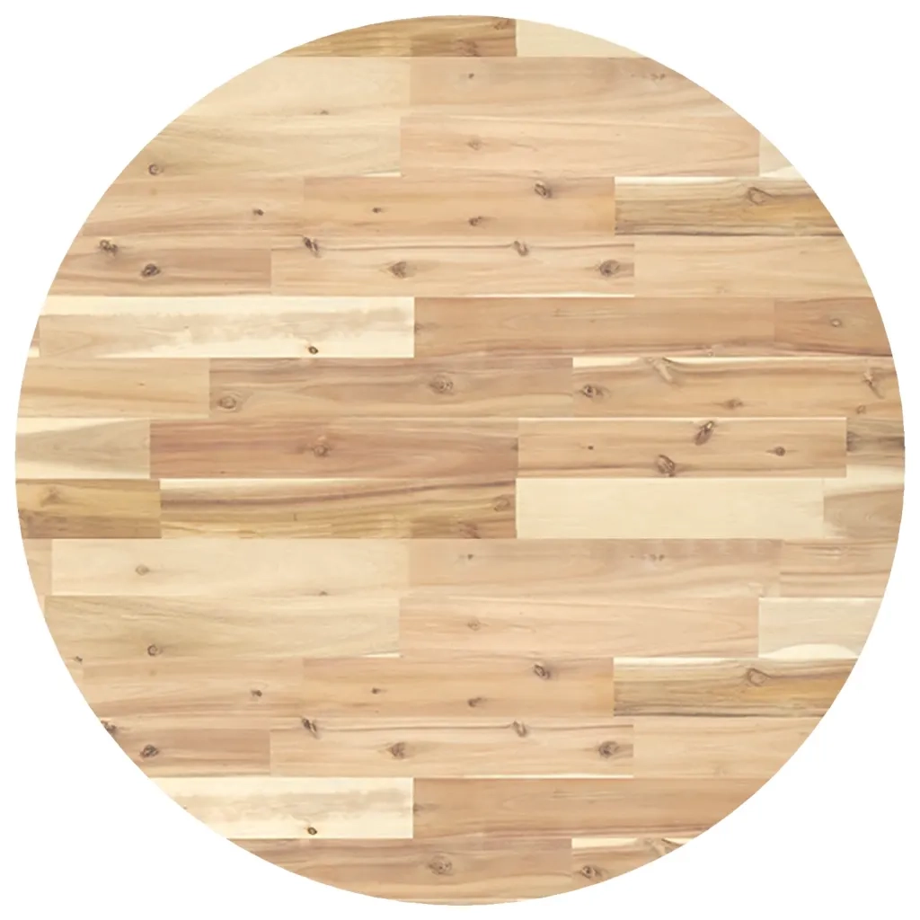 Piano Tavolo Rotondo Ã˜80x2 cm in Legno Massello di Acacia