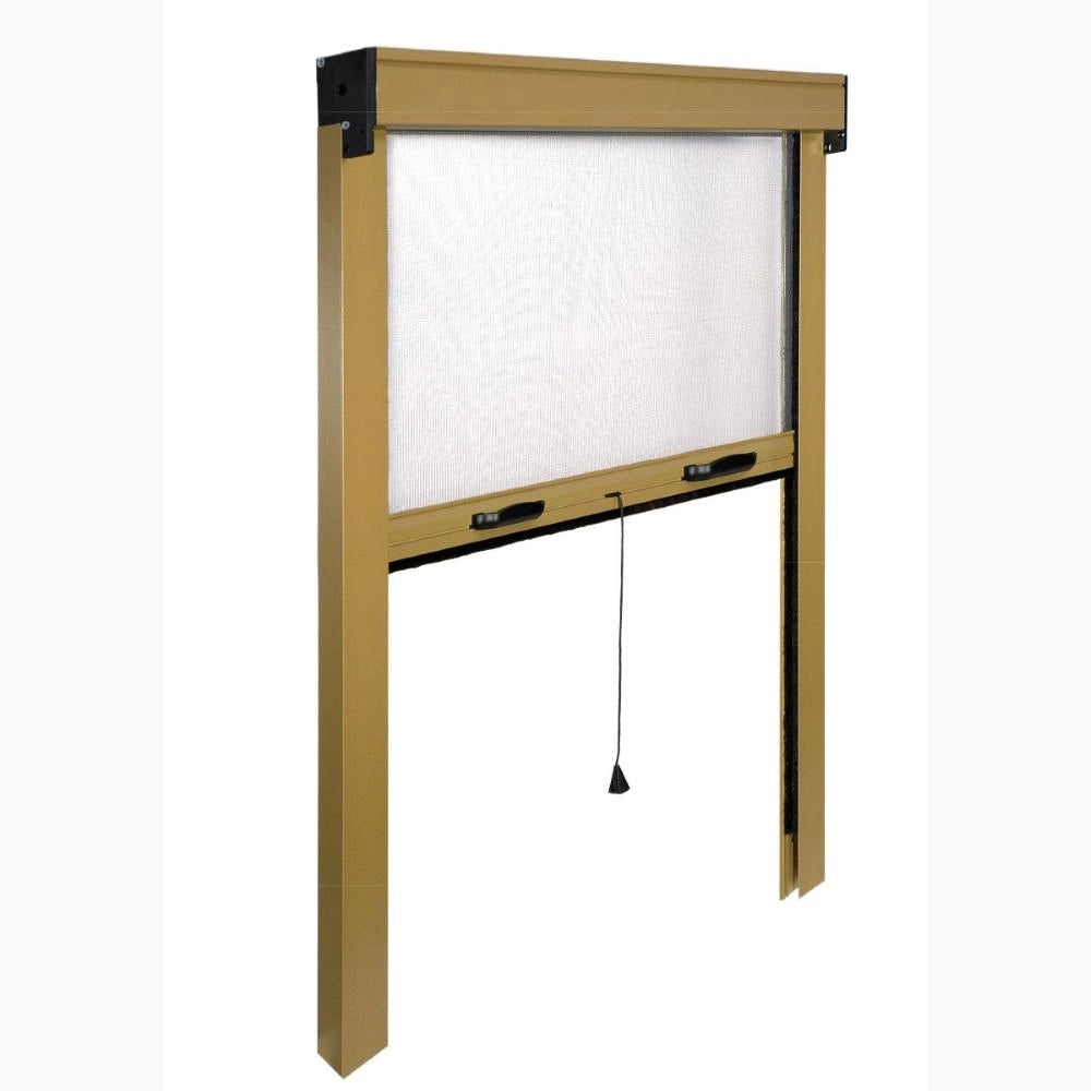 Zanzariera a Rullo Verticale in Fibra di Vetro Riducibile 80x170H cm Telaio Alluminio MARRONE
