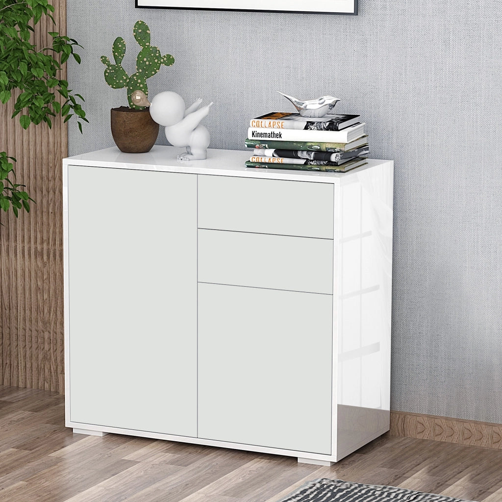 Armadio con ante e cassetti ¨C zephmum ¨C Bianco 79x36x74 cm