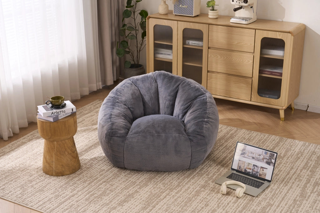 Pouf con schiuma memory e ampio supporto per schiena e zona lombare senza montaggio per adulti in poliestere grigio