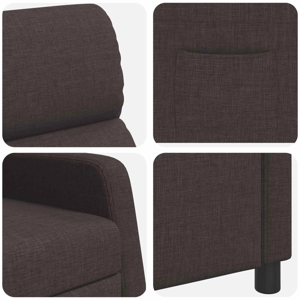 Divano Sedia-Poltrona reclinabile Marrone Scuro Tessuto 418400
