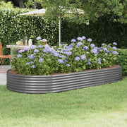Letto Giardino Acciaio Zincato 296x140x36cm Grigio 319029