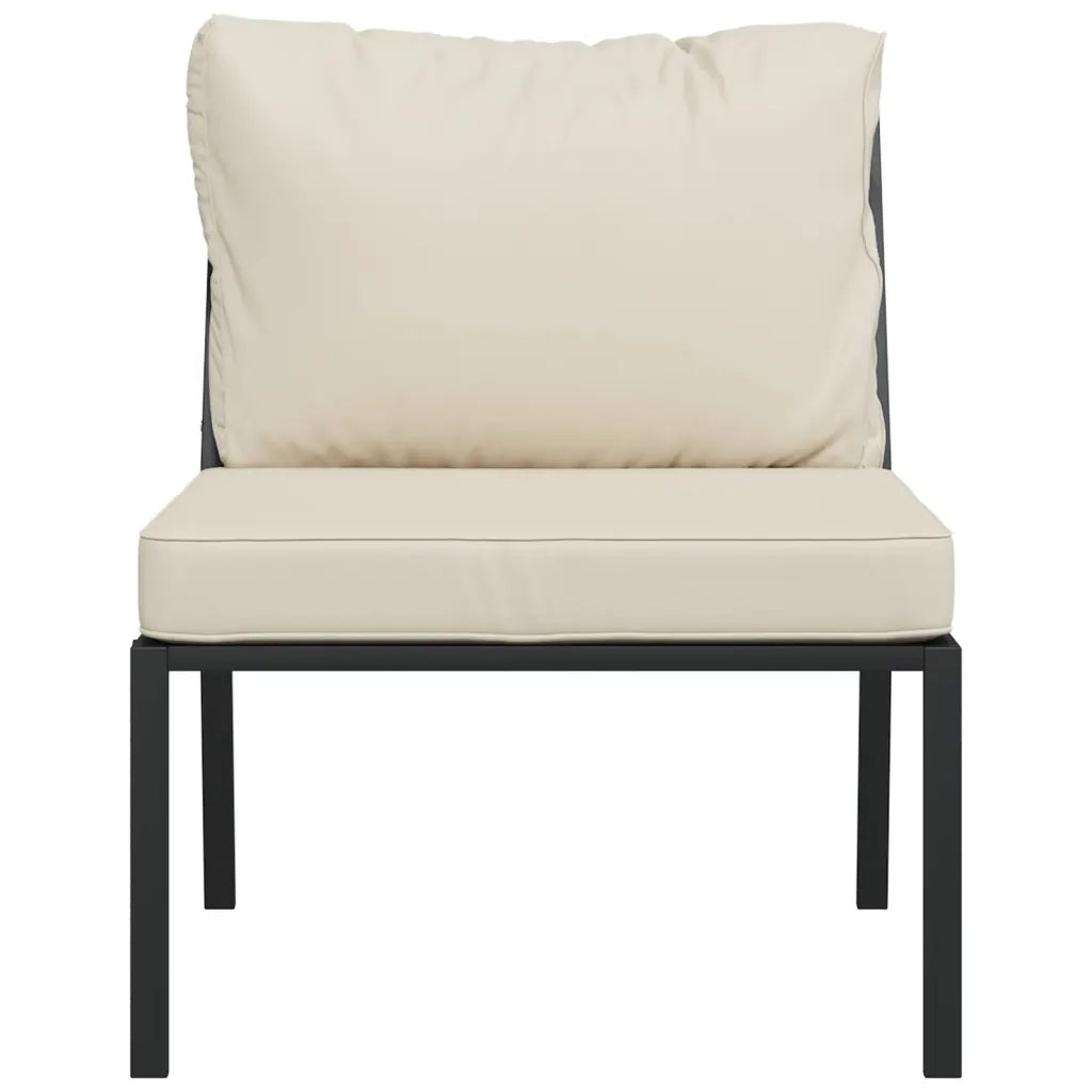 Sedie da Giardino con Cuscini Sabbia 2pz 60x74x79 cm Acciaio 362723