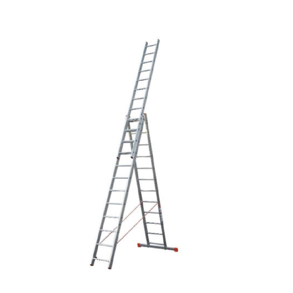 Trade Shop - Scala Tripla Trasformabile 3 Elementi In Alluminio A Sfilo O A Cavalletto Modula -