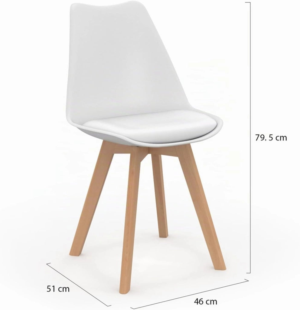 Set di 6 sedie scandinave SARA, mix di rosa pastello x2, grigio chiaro x2 e bianco x2