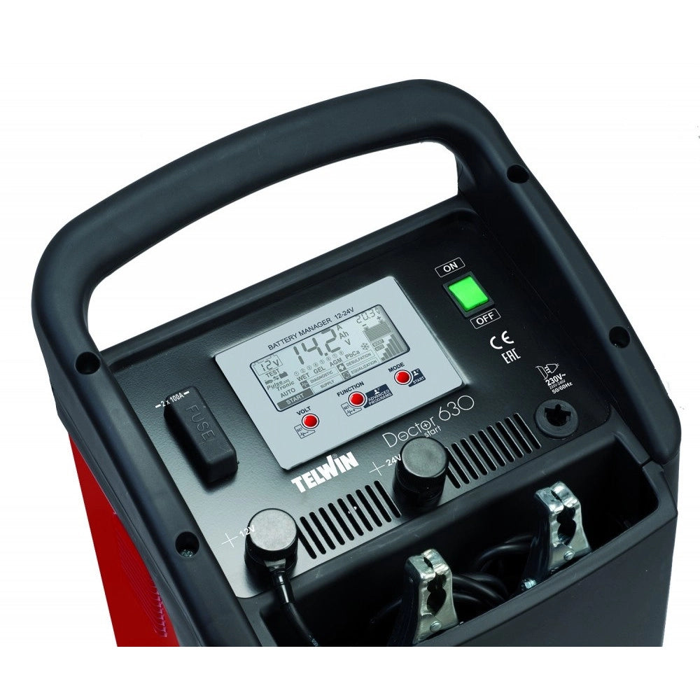 Trade Shop - Telwin Doctor Start 630 230v 12/24v Caricabatterie Avviatore Tester Elettronico -