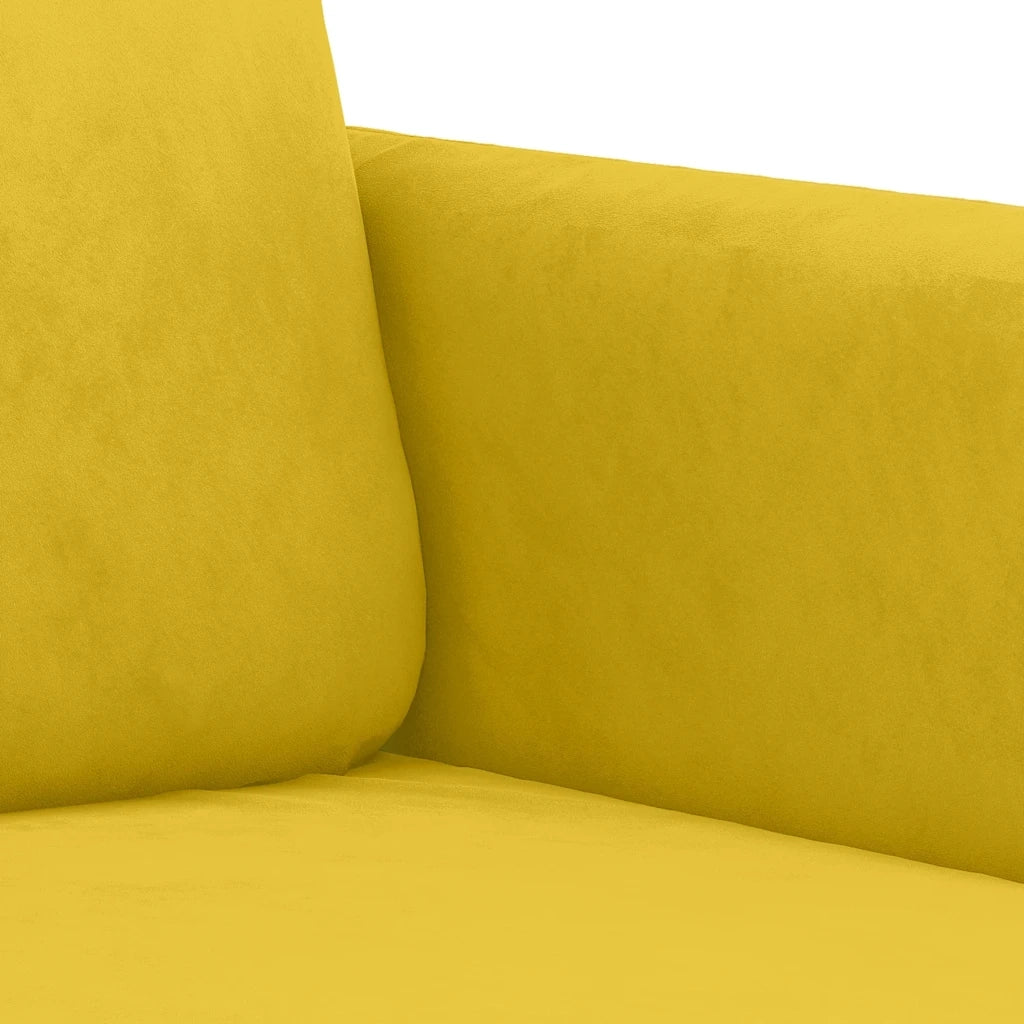 Set di Divani 2 pz con Cuscini Giallo in Velluto 3202040