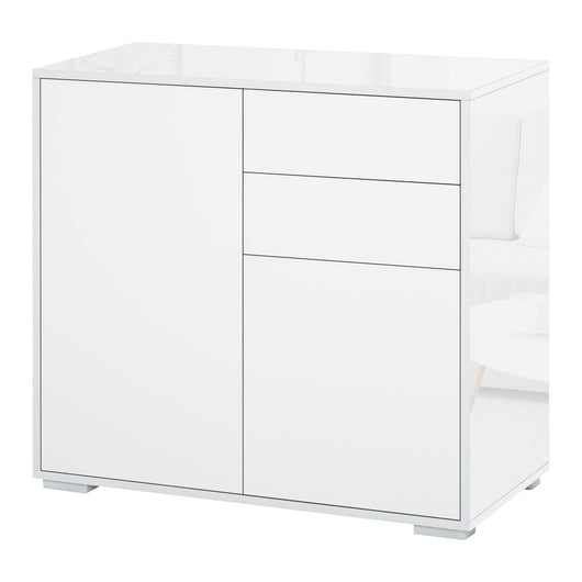 Mobile Multiuso 2 Cassetti 2 Ante 79x36x74 cm in Legno Bianco