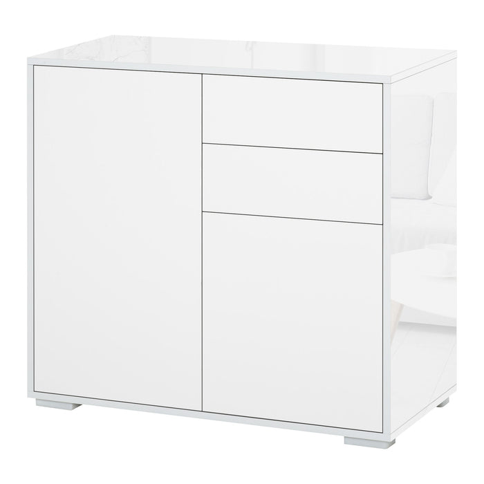 Mobile Multiuso 2 Cassetti 2 Ante 79x36x74 cm in Legno Bianco