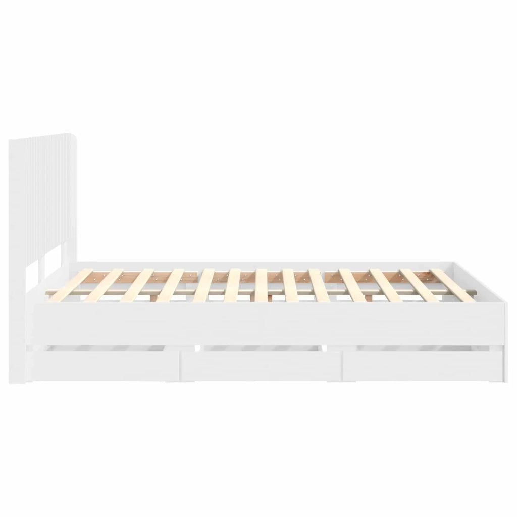 Struttura del letto con stoccaggio e testata Bianco 3413947
