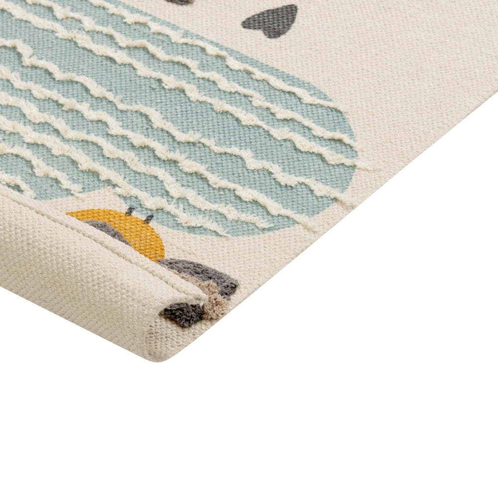 Tappeto per aree multicolore con stampa di nuvole 80 x 150 cm, a pelo basso, per la stanza dei bambini.