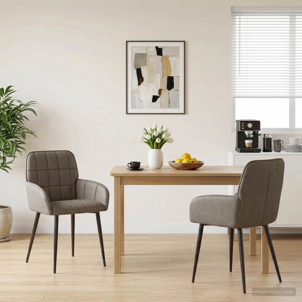 Sedie da pranzo 2 pz Similpelle Grigio 57 x 50 x 85 cm 42034283