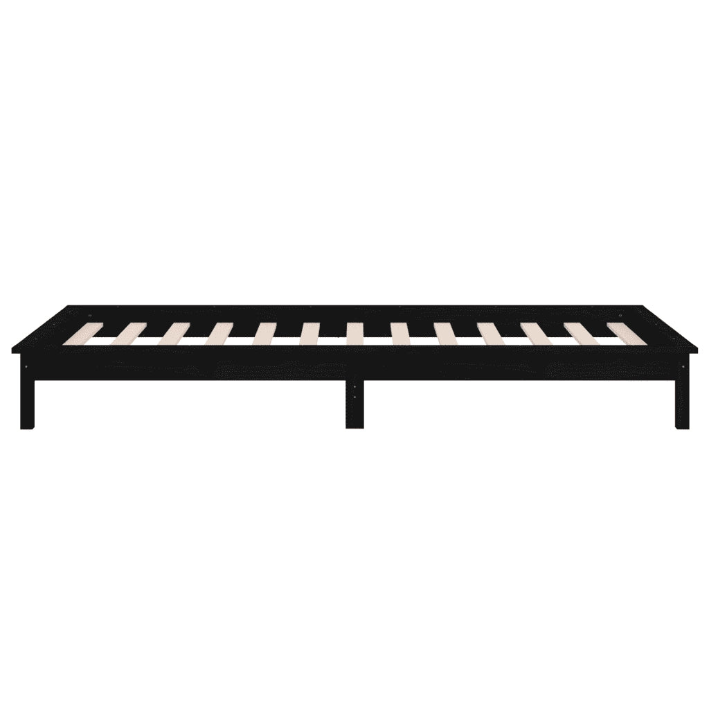 Giroletto con LED Nero 90x190 cm Single in Legno Massello 820640