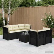 Divano da Giardino 5 Posti con Cuscini Stile Rattan PP 3443906