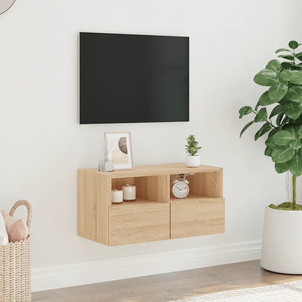 Mobile TV a Parete-Mobile TV a Muro Rovere Sonoma 60x30x30 cm Legno Multistrato
