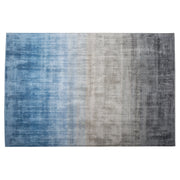 Tappeto Grigio con Blu 140 x 200 cm Effetto Ombre Viscosa Soggiorno Moderno