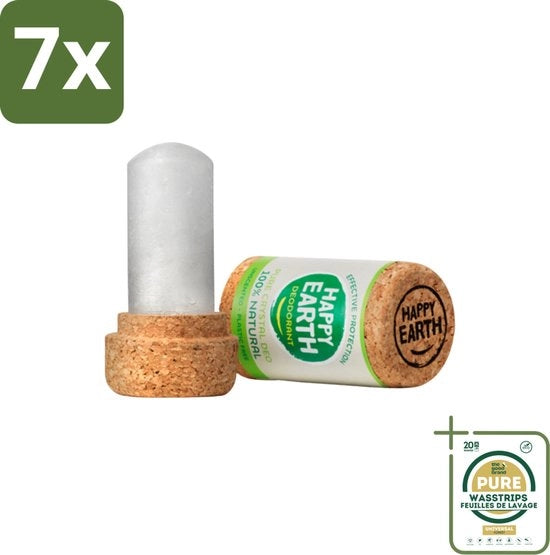Set di 7 cristalli deodoranti naturali senza profumo - 90 g - grande formato - idoneo per pelle sensibile